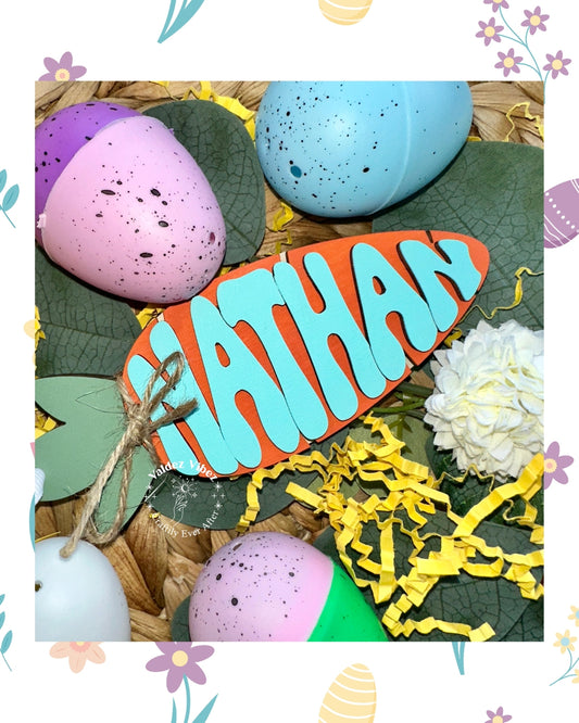 Personalized Easter Carrot Basket Tag