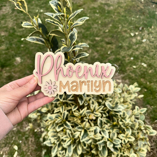 Personalized Baby Announcement Sign |Newborn Name Sign|Custom Engraved|Nursery Decor