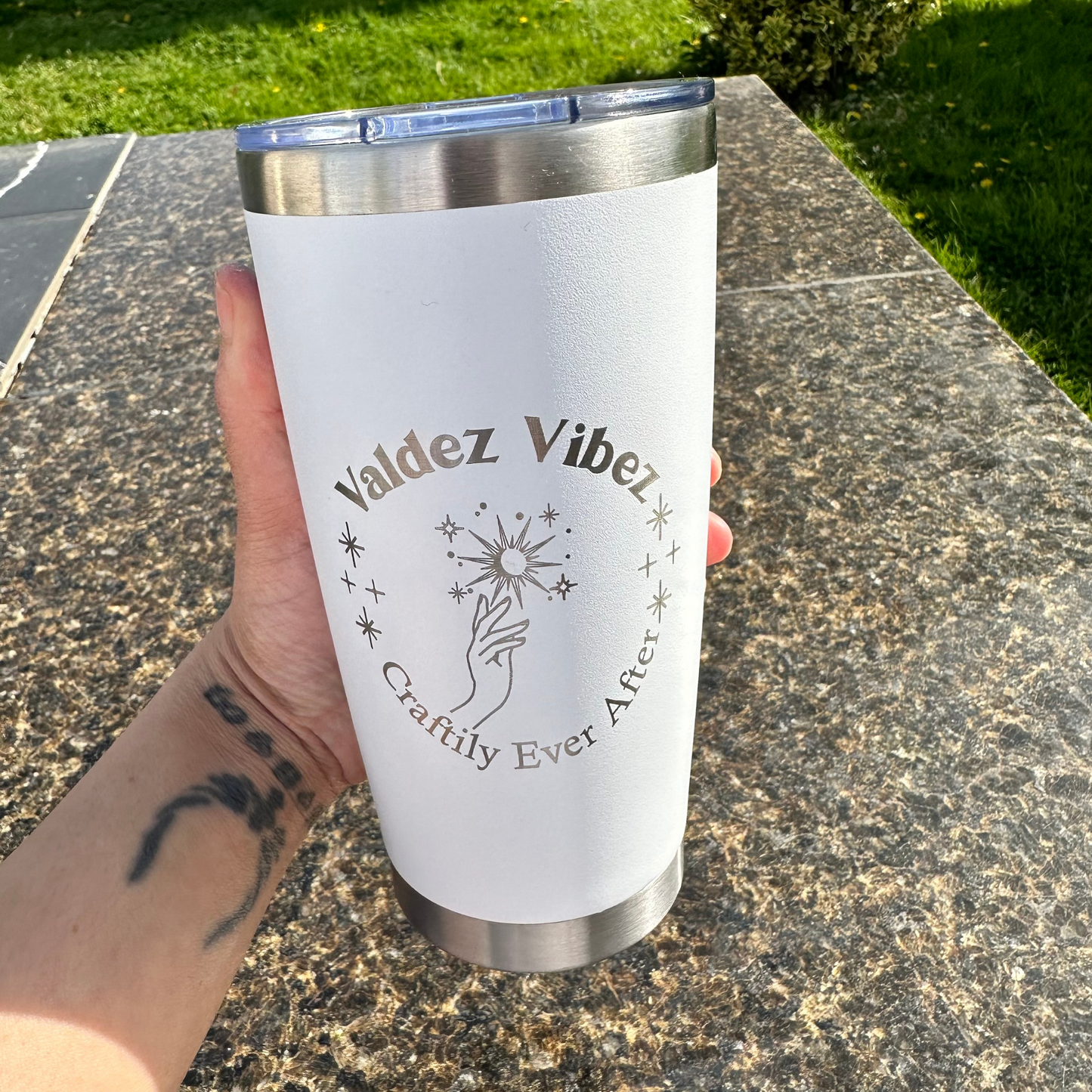 Engraved Custom Logo Tumbler |20 OZ|White