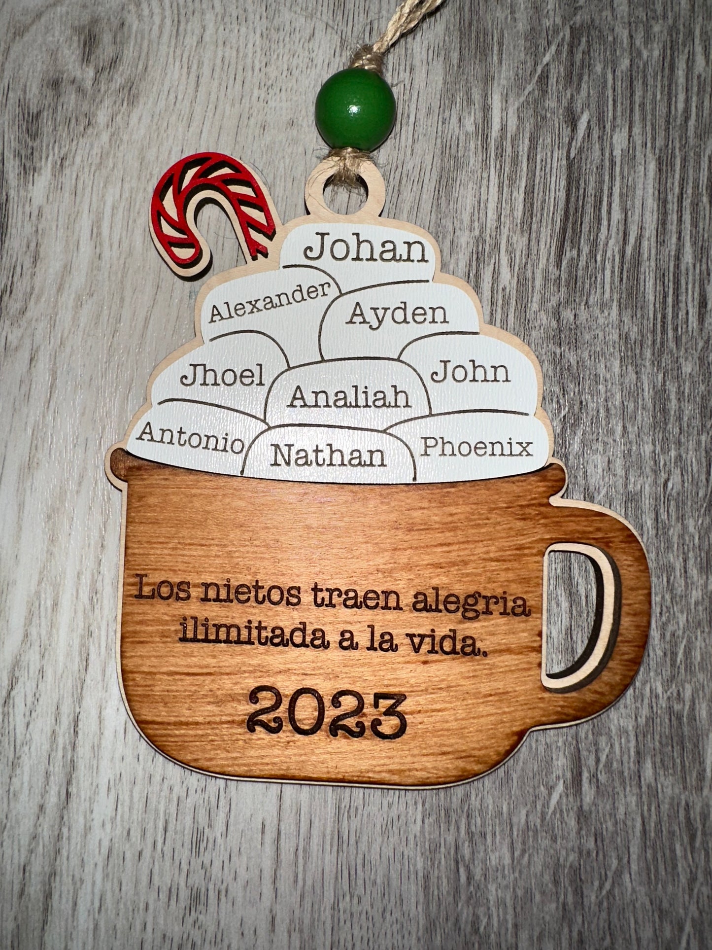 Personalized Marshmallow Cup Family Ornament