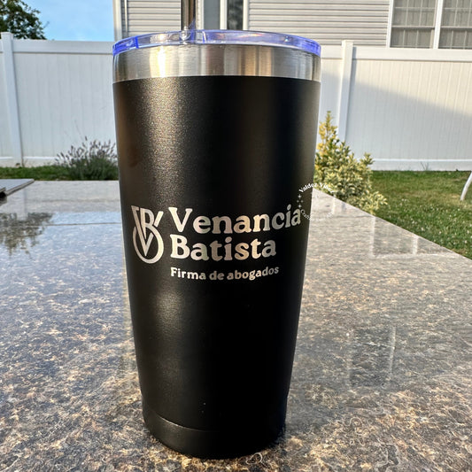 Engraved Custom Logo Tumbler |20 OZ|Black