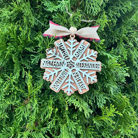 Personalized Family Snowflake Ornament