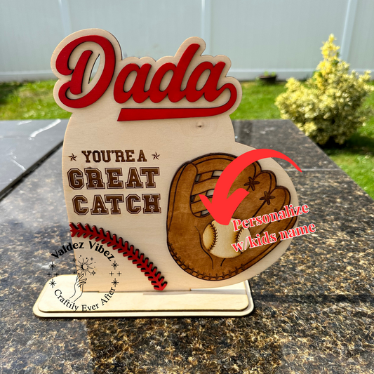 Personalized Baseball Desk Decor Gift For Dad