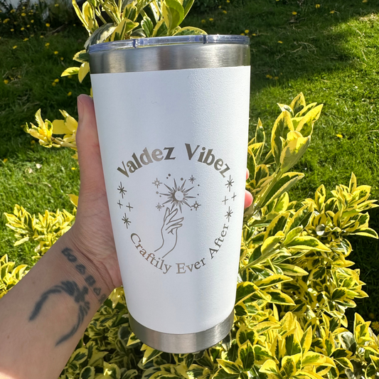 Engraved Custom Logo Tumbler |20 OZ|White