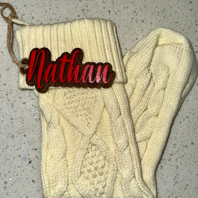 Knitted Christmas Stocking W/ Custom Patch