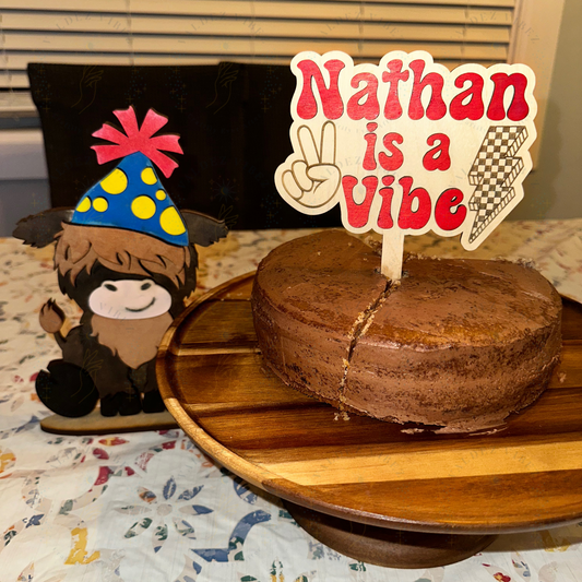 Custom 3D Vibe Birthday Cake Topper