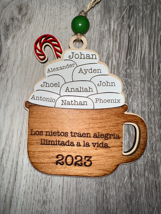 Personalized Marshmallow Cup Family Ornament