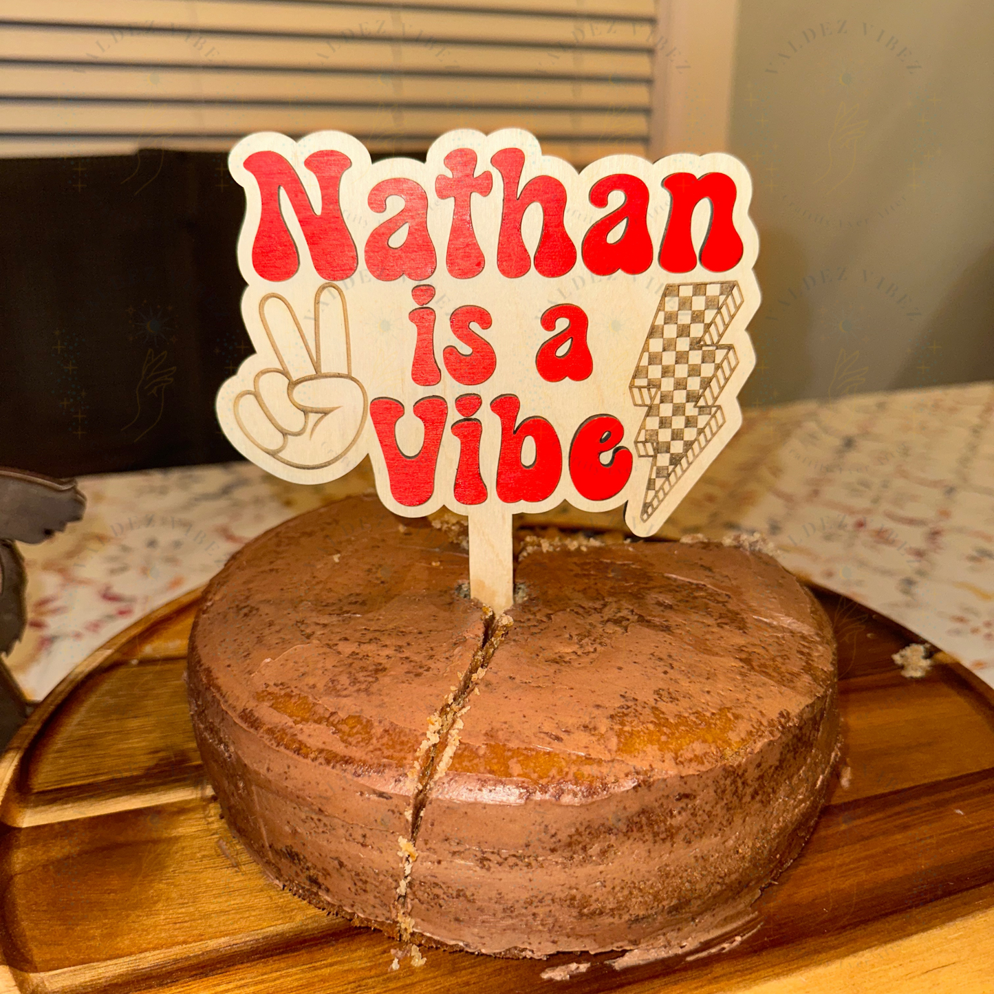 Custom 3D Vibe Birthday Cake Topper