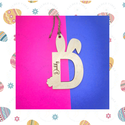 Bunny Letter Easter Basket tag