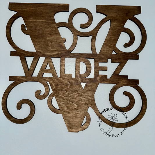 Wooden Last Name Monogram